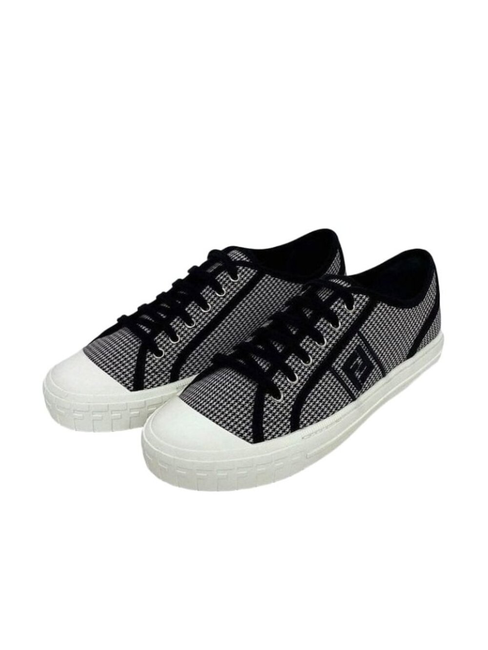 Fendi Sneakers White Black Staggered